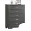 1 pièce Commode 5 tiroirs en acrylique de style contemporain avec pieds en métal