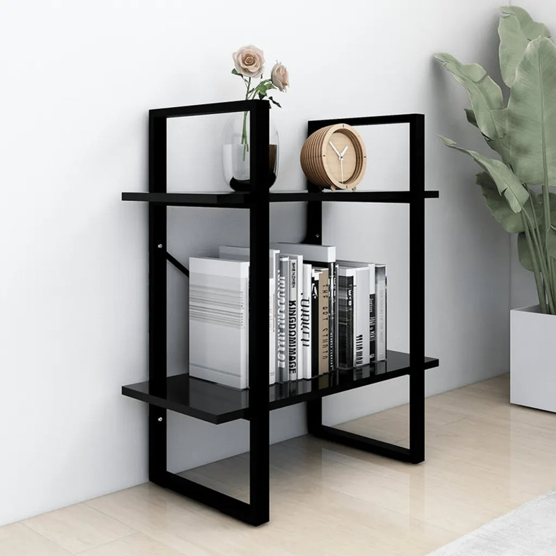 Koushirou 70cm H Standard Bookcase, Black, 70cm H x 60cm W x 30cm D
