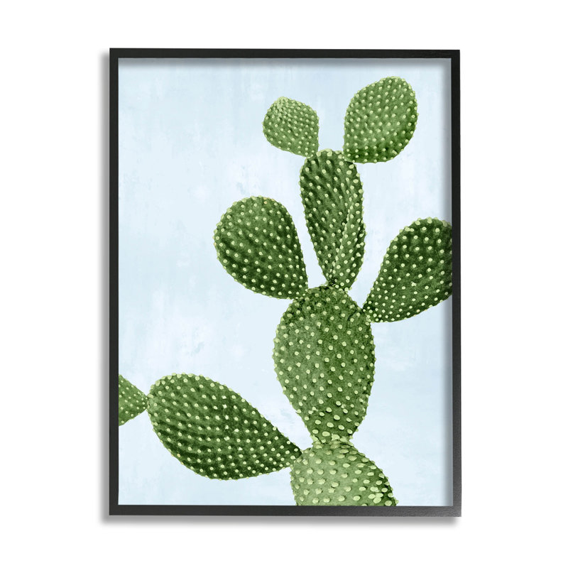 Illustration de giclée de cactus du désert, Giclée encadrée noir minuit, H 14 po x l 11 po x P 1,5 po