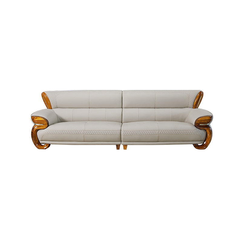 Canapé en cuir véritable européen de luxe moderne en cuir massif 108,3 po