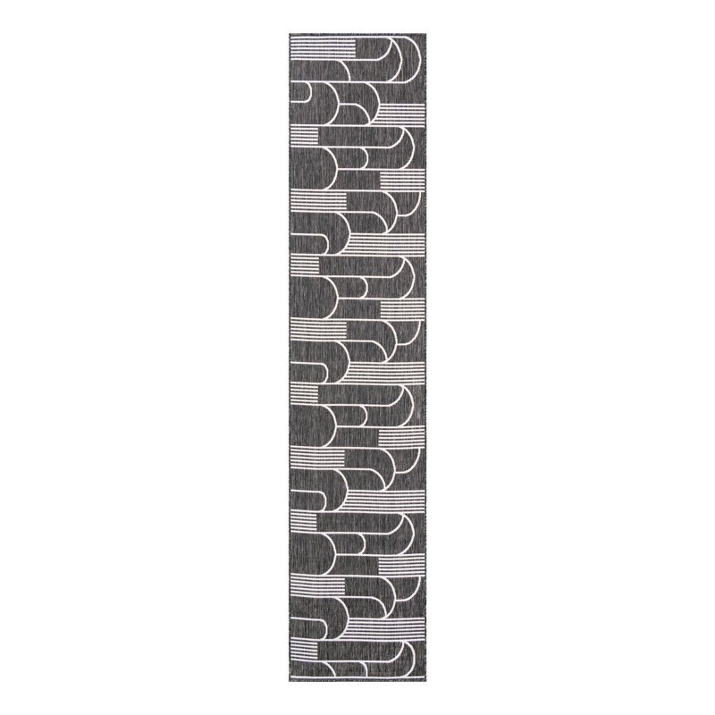 Outdoor Modern Area Rug, Runner 2'7" x 12'