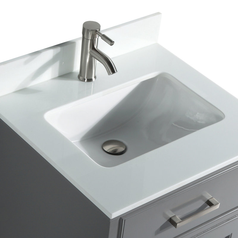Phoenix 30" Single Bathroom Vanity Set with Mirror, Gray