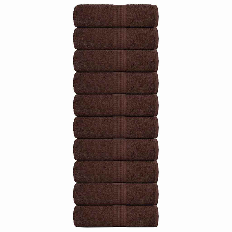 Sawiki 100% Cotton Bath Towels, Brown, Hand Towel - 10 Pack