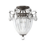 Bagatelle 1 Light 12.5in x 10in Semi-Flush Mount in Heirloom Bronze with Clear Radiance Crystals