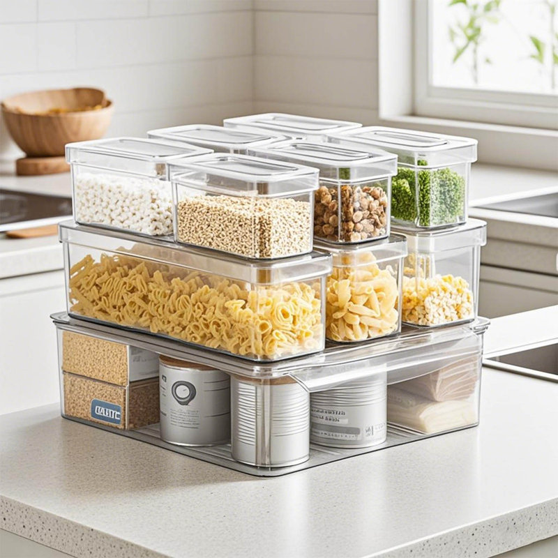 10 Pack Fridge Organizer With Lids Clear