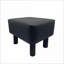 Ensemble de 2 repose-pieds en similicuir noir contemporain avec repose-pieds / repose-pieds Ottomans | Noir | Pieds en bois