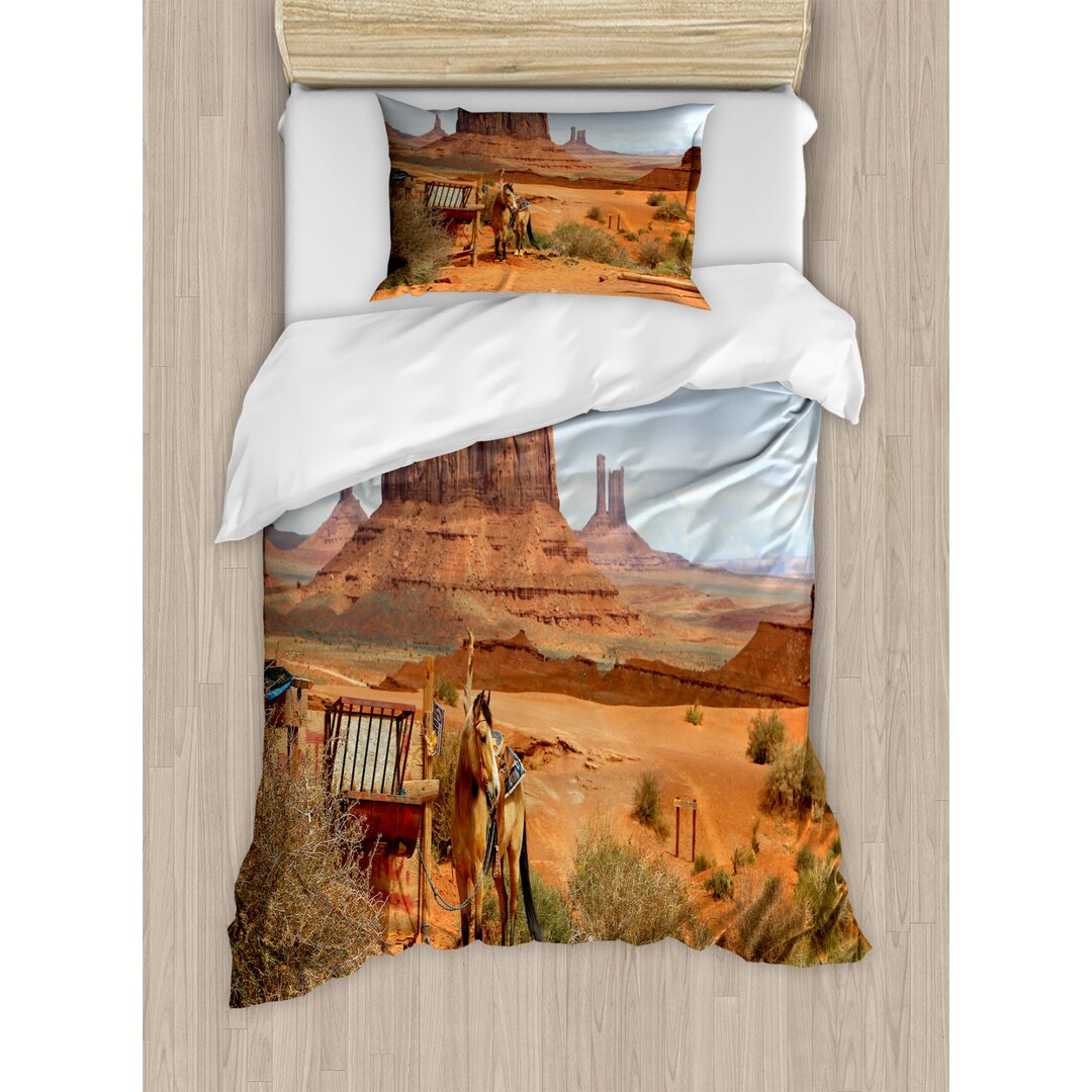 Bettbezug Set, Monument Valley Art, western Horse, Mehrfarbig