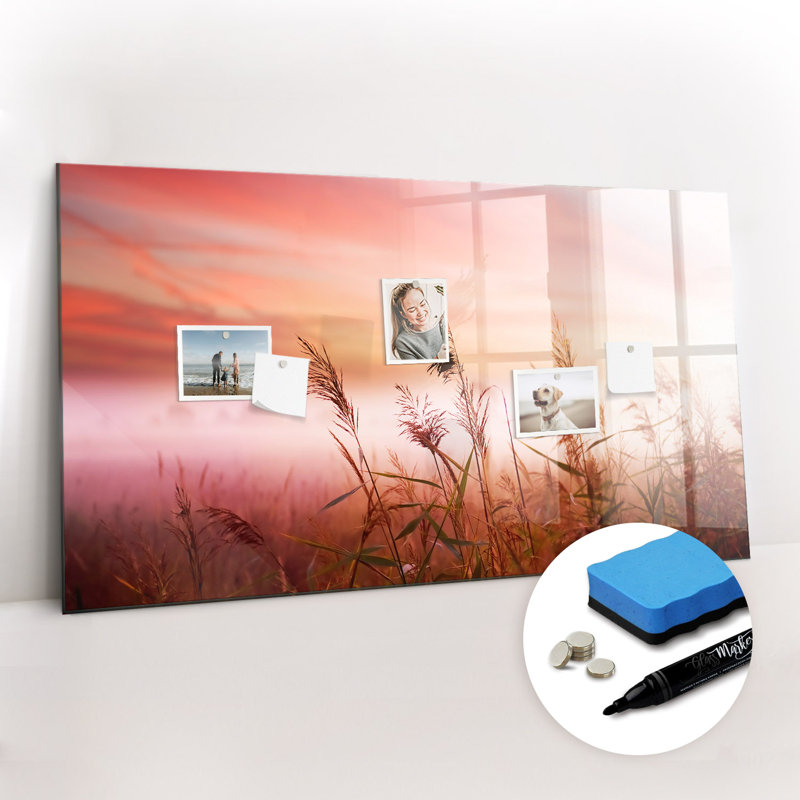 Magnetic Glass Dry Erase Board, Multicolour/Foggy morning