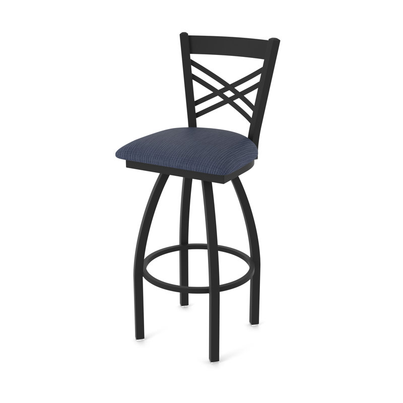 Catalina 36" Swivel Bar Stool, Fabric-Graph Anchor, Black Wrinkle