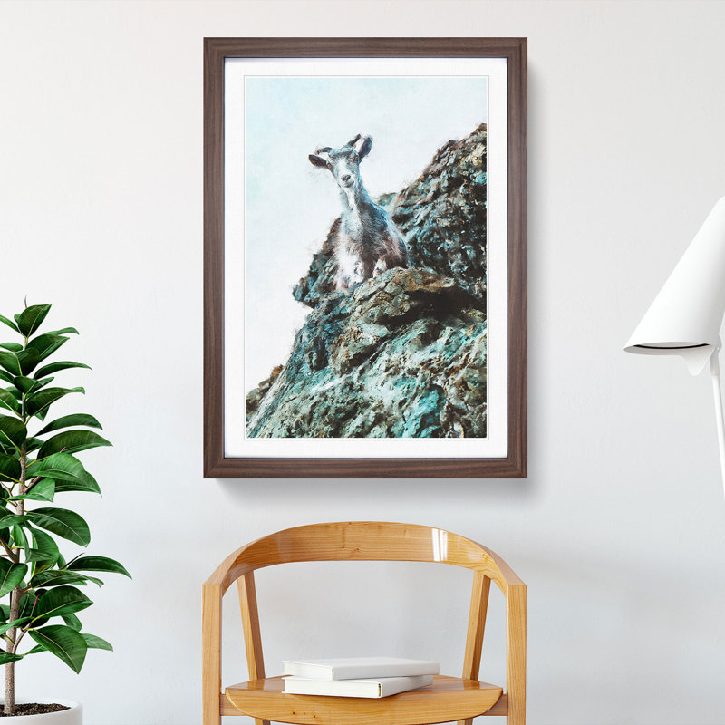 Mountain Goat Vol.1 - Framed Print, Walnut Framed, 65cm H x 48cm W x 2cm D