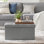 Banc de rangement avec repose-pieds pliant