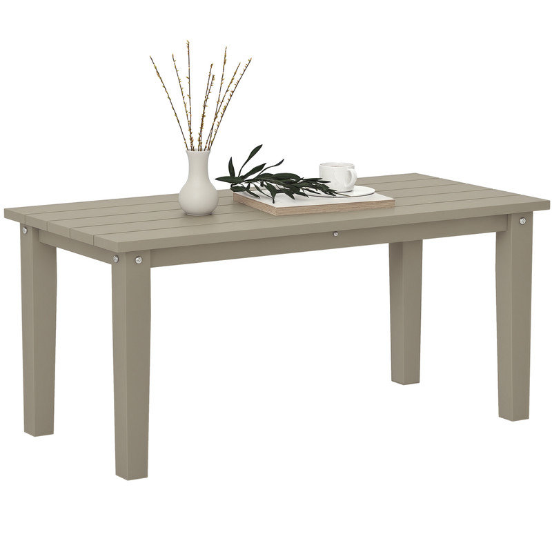 36" Brown HDPE Rectangular Outdoor Coffee Table