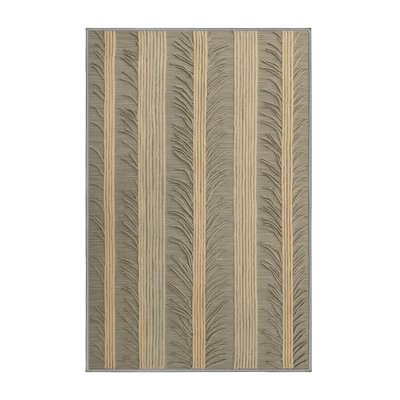 Machine Washable Botanical Brown Area Rug