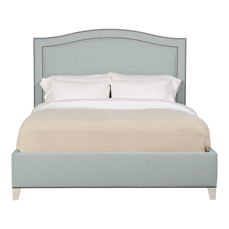 Caroline/Casey Queen Upholstered Low Profile Panel Bed, Ian Haze, Casa Blanca, Yes