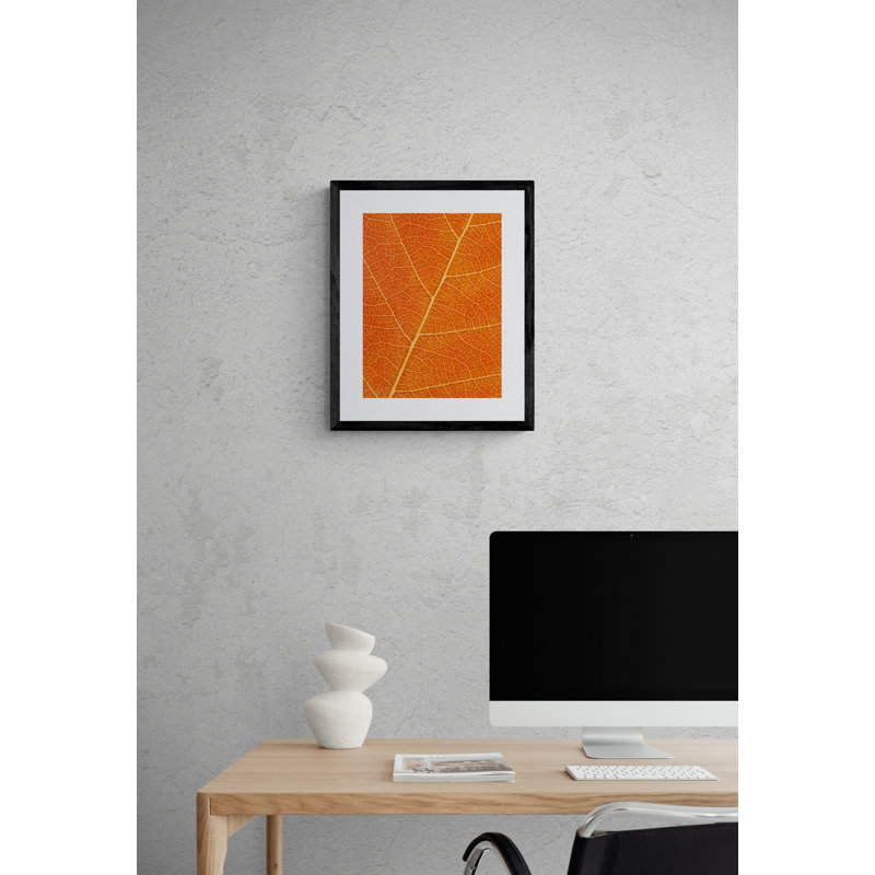Autumn Leaf by Philippe Monthoux, Black Framed Canvas, 32" H x 24" W