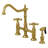Kingston Brass Heritage Two-Handle 4-Hole Deck Mount Bridge Kitchen Faucet with Brass Side Sprayer-38808699