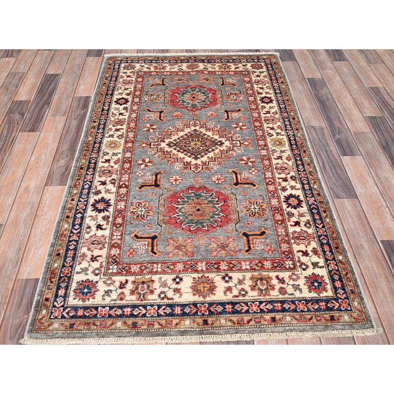 Tapis oriental rectangulaire en laine noué à la main 3 pi 4 po x 5 pi 1 po MOA10286315