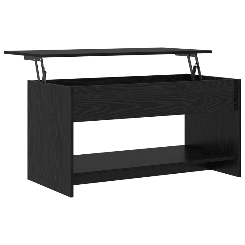 Coffee Table Engineered Wood Accent Living Room Modern Indoor Furniture, Black oak