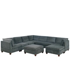 Ebern Designs McConnico Right Hand Facing Modular Corner Sectional with  Ottoman