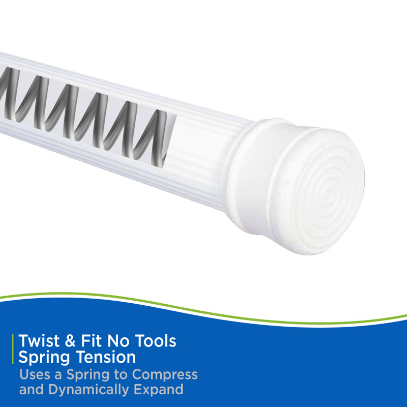 Kenney Twist & Fit Kenney Twist & Fit No Tools Spring Tension Shower Curtain Rod, 36-63"