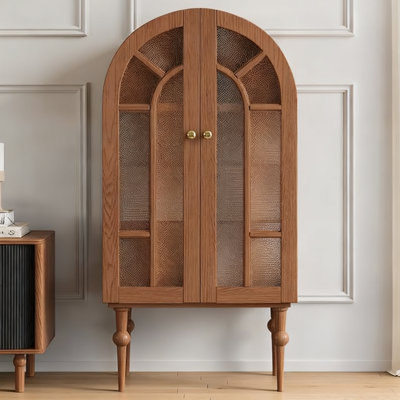 Vitrines en bois massif brun rougeâtre