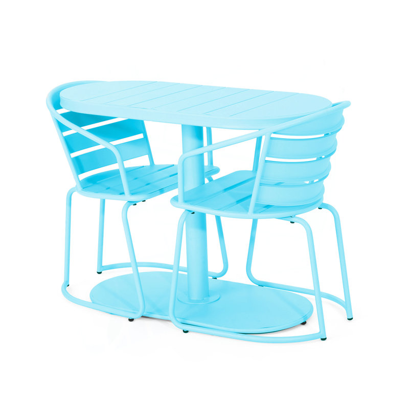Ensemble bistro - bleu clair mat