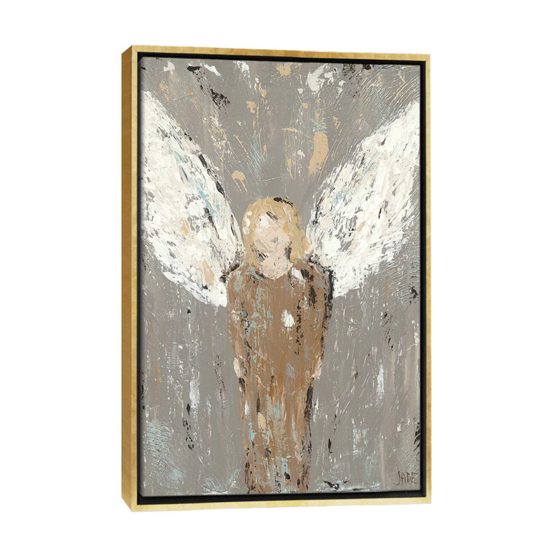 «Angel Guardian» par Jade Reynolds - reproduction d'art, H 26 po x l 18 po x 1,5 po, Toile encadrée d'or, Pas de tapis