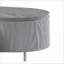 Table basse grise en chrome ultrabrillant - Conception ovale ronde moderne avec rangement pour le salon