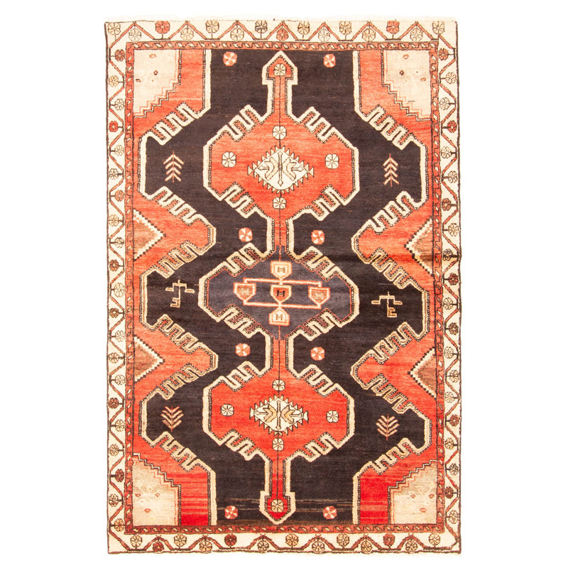 Tapis noir Konya Anatolian 4 pi 1 po x 6 pi 3 po