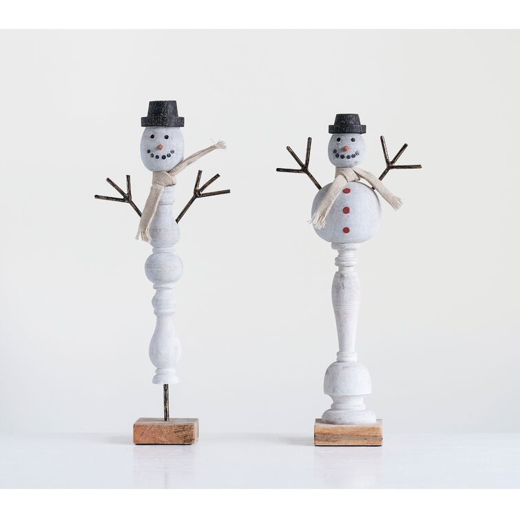 Railing Spindle with Snowman Figurine