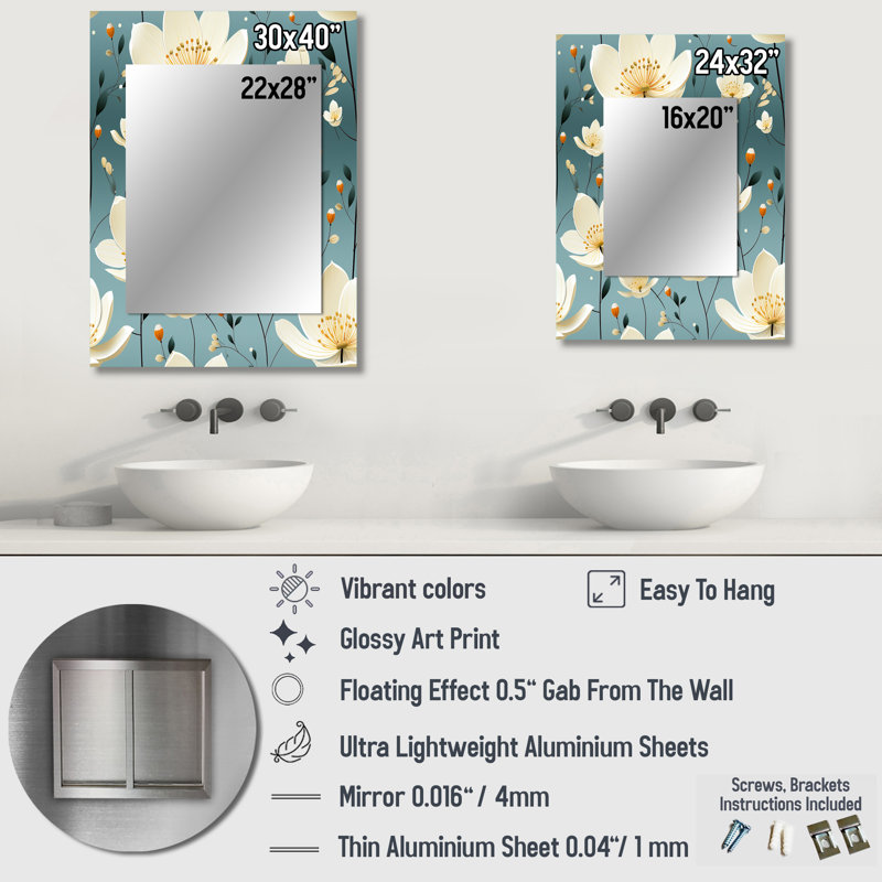 Motif floral Dunbarton Essence Petals Blooms, 40 po x 30 po