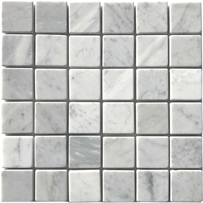 Carrara 2" x 2" Marble Grid Mosaic Wall Tile