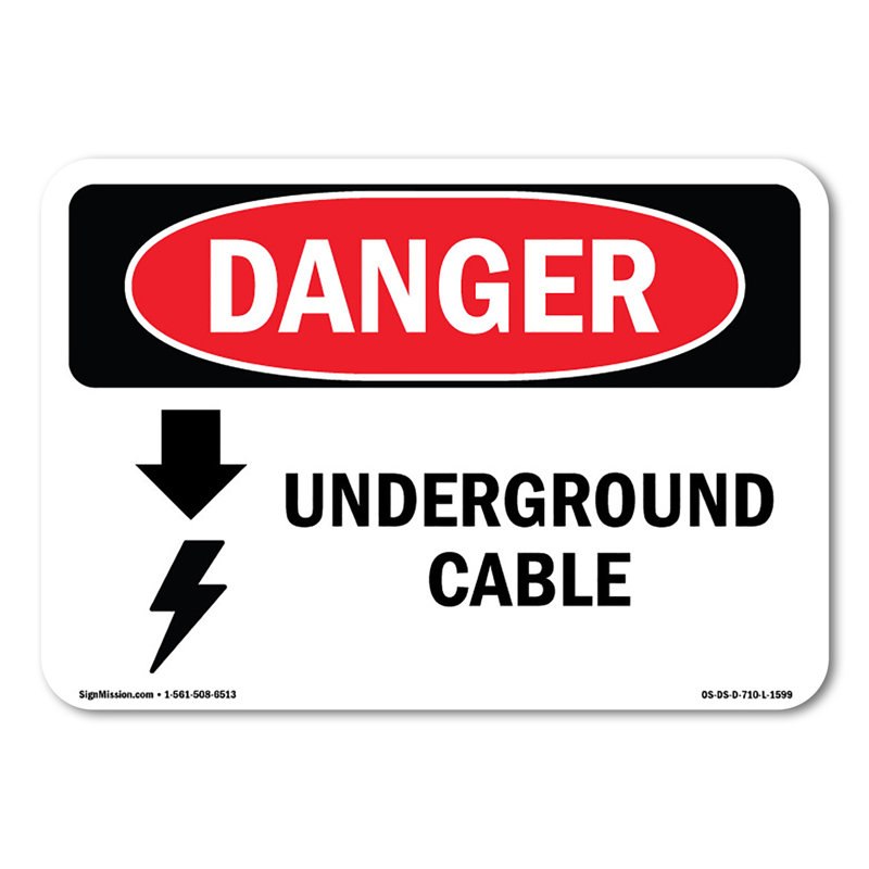 Underground Cable Plastic Sign 10" X 7"