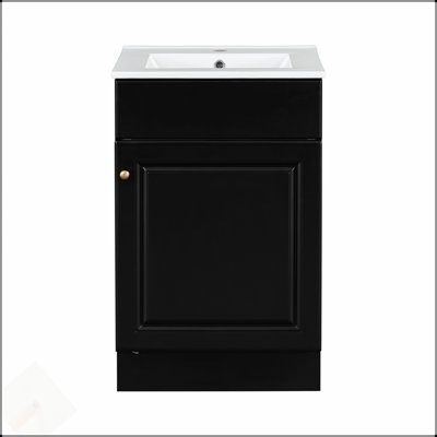 20-Inch Freestanding Bathroom Vanity With Sink, Cabinet Door, And Adjustable Shelf For Modern Bathrooms