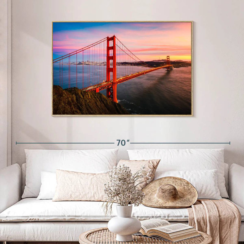 Golden Gate, Cadre flottant en bois naturel, 46 po x 31 po