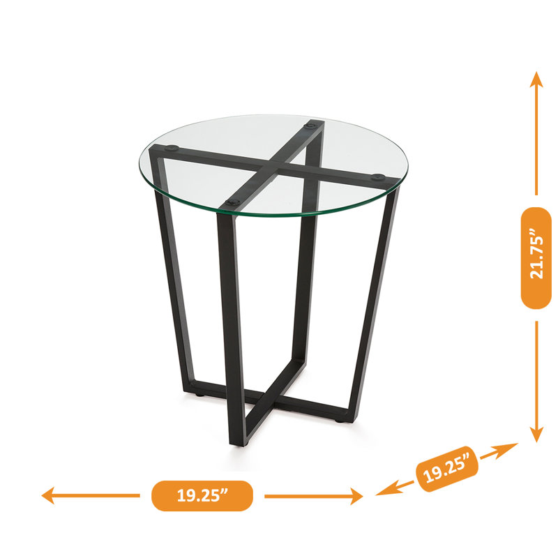 Lexy Glass Top End Table, Clear
