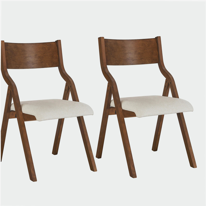 Chaise de salle à manger pliante rembourrée, peu encombrante, facile à transporter, salle à manger, paquet de 2 - noyer