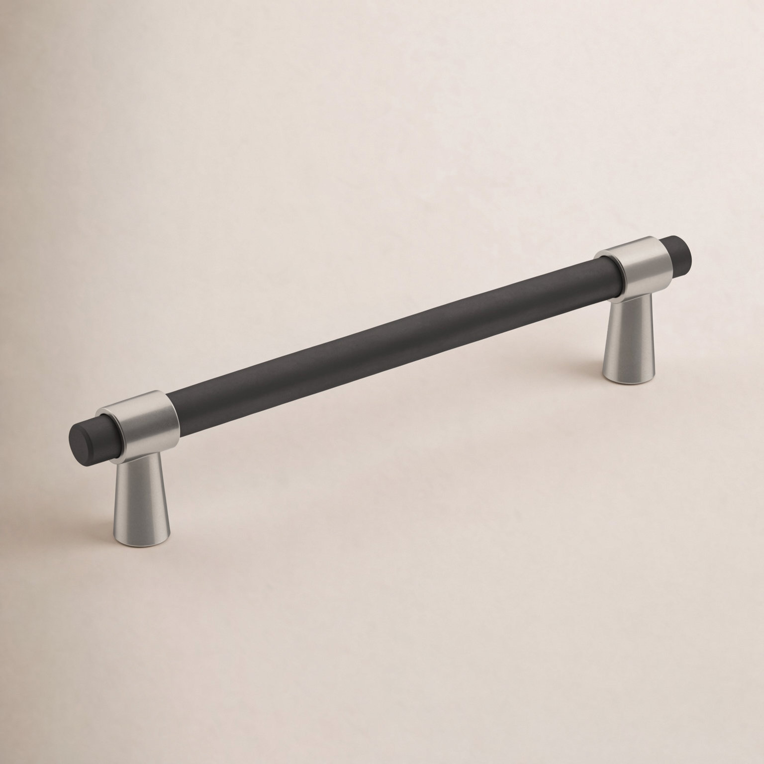 Mergence Bar Cabinet Pull, Matte Black/Satin Nickel, 5 1/16" 