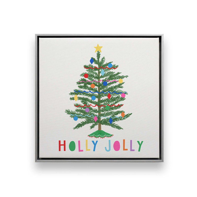 Arbre de Noël Holly Jolly, H 32,75 po x l 32,75 po x P 1,75 po, Cadre argenté