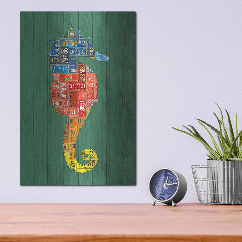 «Seahorse» par Design Turnpike, art mural en métal, H 16 po x l 12 po
