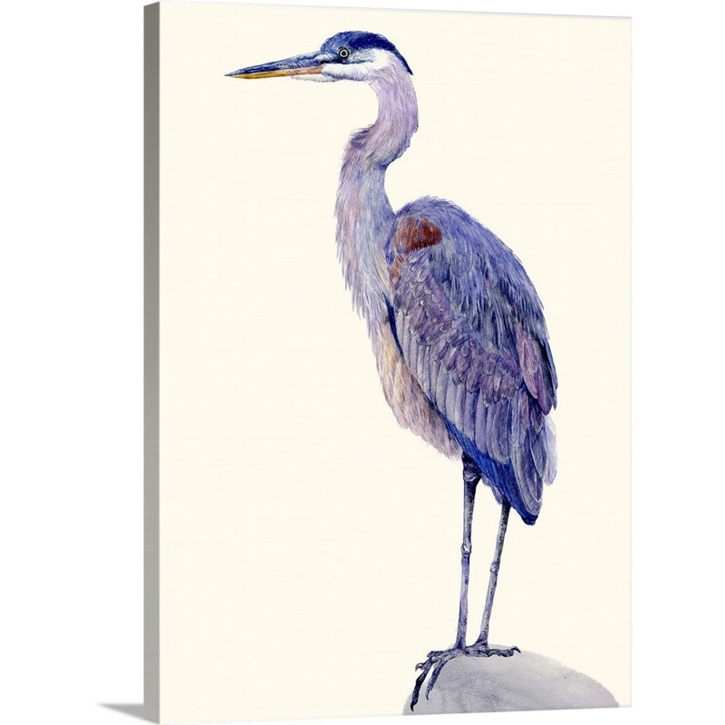 «Heron Study I», art mural sur toile, H 24 po x l 18 po x P 1 po, Toile tendue