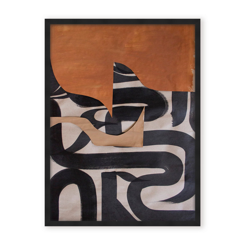 Gai: A Symphony Of Abstraction, 30" H x 24" W x 1.125" D, Framed Print, Gold