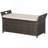 27 Gallon Patio Wicker Storage Bench, Outdoor Rattan Patio Furniture, 2-In-1 Large Capacity Rectangle Garden Storage Box with Handles and Cushion, Cream White