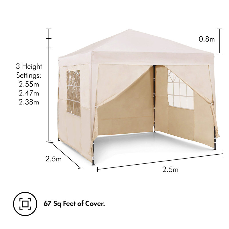 Vonhaus Pop Up Gazebo 2.5 X 2.5m