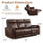 82"Wide Modern Skin-friendly Genuine Leather Power Reclining Sofa with USB & Type-C-1269556483