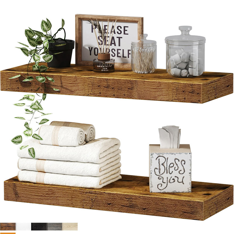 Ensemble de tablettes murales en bois massif 15,7 po x l 6,7 po x P 1,5 po H 16 po