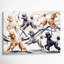 Chiens, caniche, art mural sur toile grise-138375889