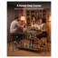 Unité de bar en L avec rangement à 3 niveaux et support à vin brun