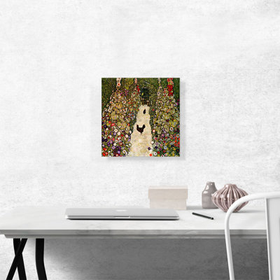 «Garden with Roosters 1917» par Gustav Klimt - reproduction d'art sur toile tendue