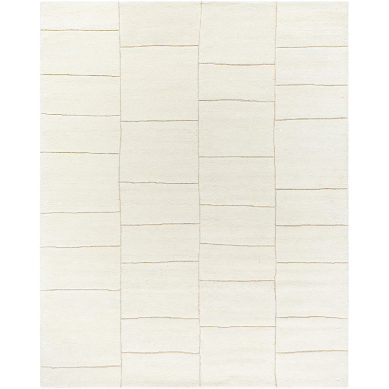 Hand Tufted Wool Geometric Indoor Rug, Rectangle 8' x 10'